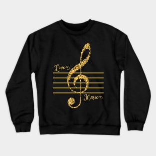 G clef,Treble clef,Love Music,musical notes.luxury style Crewneck Sweatshirt
